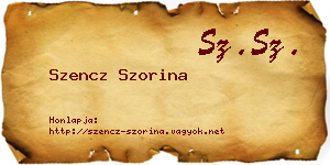 Szencz Szorina névjegykártya